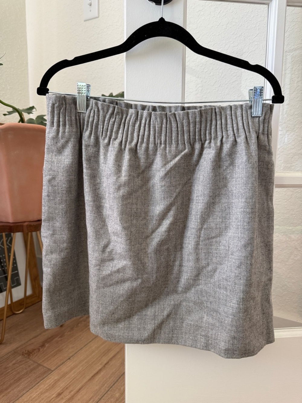J. Crew Gray Mini Skirt with Elastic Waist
